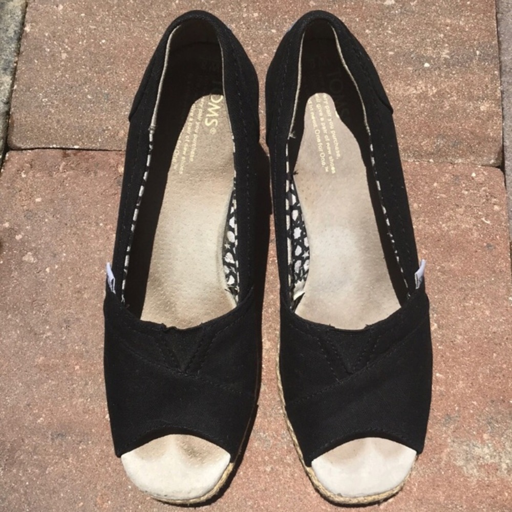 Black Toms Wedges